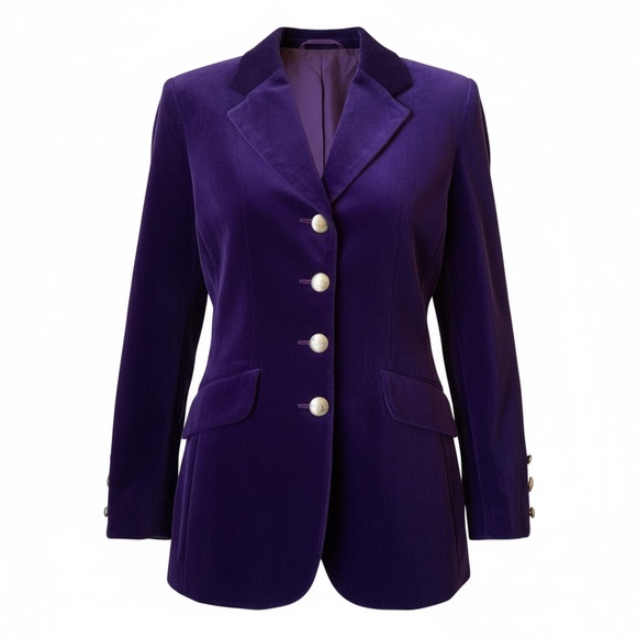 Lili Crepon Paris Jackets & Blazers - LILI CREPON Paris purple velveteen Blazer VTG‎ size 2